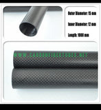 OD 15mm X ID 10mm 12mm 13mm X 1000MM 100% Roll Wrapped Carbon Fiber Tube 3K /Tubing 15*10 15*12 15*13 3K Plain/Twill Glossy/Matte HaoZhong Carbon Fiber Products