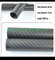 OD 80mm X ID 76mm X 1000MM 100% Roll Wrapped Carbon Fiber Tube 3K /Tubing 80*76 3K Twill Matte HaoZhong Carbon Fiber Products