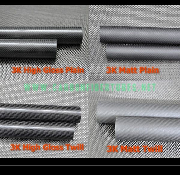 OD 21mm - OD 30mm X 500MM 100% Roll Wrapped Carbon Fiber Tube 3K /Tubing HaoZhong Carbon Fiber Products