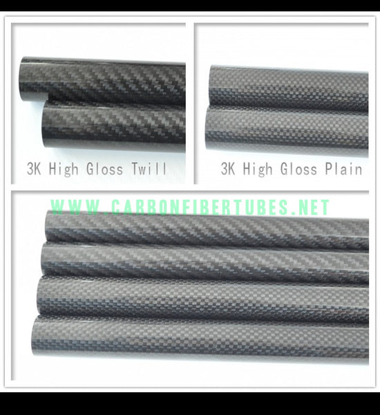 OD 26mm X ID 22mm 24mm X 1000MM 100% Roll Wrapped Carbon Fiber Tube 3K /Tubing 26*22 26*24 3K Plain/Twill Glossy HaoZhong Carbon Fiber Products