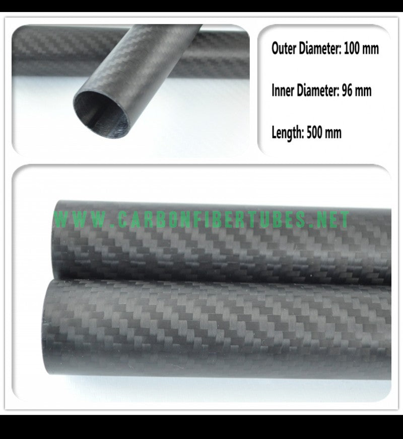 OD 100mm X ID 96mm X 500MM 100% Roll Wrapped Carbon Fiber Tube 3K /Tubing 100*96 3K Twill Matte HaoZhong Carbon Fiber Products