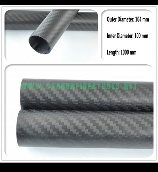 OD 104mm X ID 100mm X 1000MM 100% Roll Wrapped Carbon Fiber Tube 3K /Tubing 104*100 3K Twill Matte HaoZhong Carbon Fiber Products