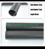 OD 15mm X ID 10mm 12mm 13mm X 500MM 100% Roll Wrapped Carbon Fiber Tube 3K /Tubing Glossy/Matte 15*10 15*12 15*13 HaoZhong Carbon Fiber Products