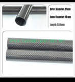 OD 17mm X ID 13mm 15mm X 500MM 100% Roll Wrapped Carbon Fiber Tube 3K /Tubing Twill/Plain Glossy  17*13 17*15 HaoZhong Carbon Fiber Products