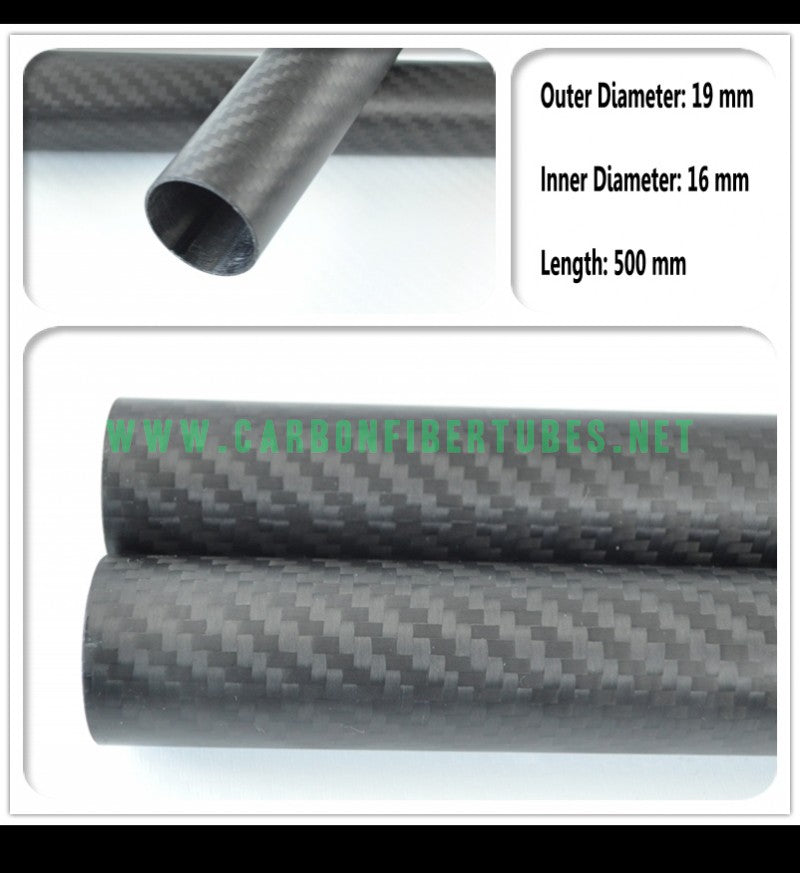 OD 19mm X ID 15mm 16mm 17mm X 500MM 100% Roll Wrapped Carbon Fiber Tube 3K /Tubing Twill/Plain Glossy/Matte  19*15 19*16 19*17 HaoZhong Carbon Fiber Products