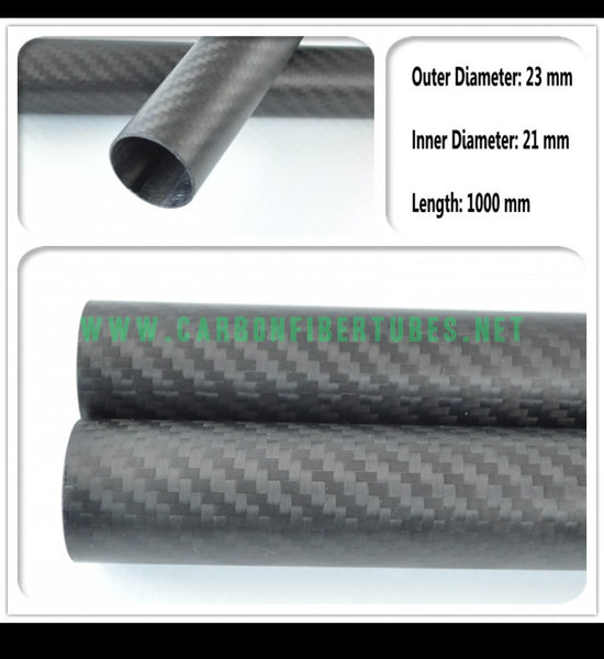 OD 23mm X ID 21mm X 1000MM 100% Roll Wrapped Carbon Fiber Tube 3K /Tubing 23*21 3K Twill Matte HaoZhong Carbon Fiber Products