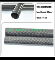 OD 27mm X ID 25mm X 500MM 100% Roll Wrapped Carbon Fiber Tube 3K /Tubing 27*25*500mm 3K Plain Glossy HaoZhong Carbon Fiber Products