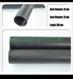 OD 28mm X ID 25mm 26mm X 500MM 100% Roll Wrapped Carbon Fiber Tube 3K /Tubing Plain Matte 28*25 28*26 HaoZhong Carbon Fiber Products