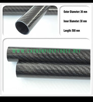 OD 36mm X ID 30mm 34mm X 500MM 100% Roll Wrapped Carbon Fiber Tube 3K /Tubing 3k Twill Glossy 36*30 36*34 HaoZhong Carbon Fiber Products