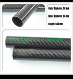 OD 36mm X ID 30mm 34mm X 500MM 100% Roll Wrapped Carbon Fiber Tube 3K /Tubing 3k Twill Glossy 36*30 36*34 HaoZhong Carbon Fiber Products
