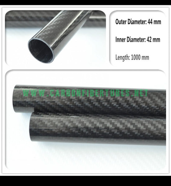 OD 44mm X ID 42mm X 1000MM 100% Roll Wrapped Carbon Fiber Tube 3K /Tubing 44*42 3K Twill Glossy HaoZhong Carbon Fiber Products