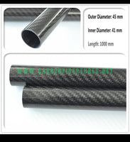 OD 45mm X ID 41mm X 1000MM 100% Roll Wrapped Carbon Fiber Tube 3K /Tubing 45*41 3K Twill Glossy HaoZhong Carbon Fiber Products