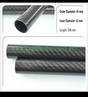 OD 45mm X ID 41mm X 500MM 100% Roll Wrapped Carbon Fiber Tube 3K /Tubing 45*41*500mm 3K Twill Glossy HaoZhong Carbon Fiber Products