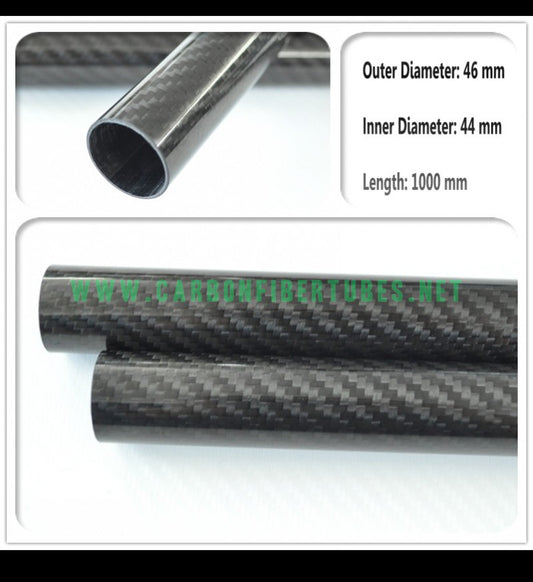 OD 46mm X ID 44mm X 1000MM 100% Roll Wrapped Carbon Fiber Tube 3K /Tubing 46*44 3K Twill Glossy HaoZhong Carbon Fiber Products