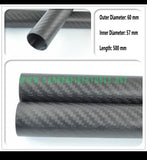 OD 60mm X ID 56mm 57mm X 500MM 100% Roll Wrapped Carbon Fiber Tube 3K /Tubing 3k Twill Matte 60*56 60*57 HaoZhong Carbon Fiber Products
