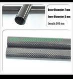 OD 7mm X ID 5mm 6mm X 500MM 100% Roll Wrapped Carbon Fiber Tube 3K /Tubing 7*5mm 7*6mm 3K Plain Gloss/Matt HaoZhong Carbon Fiber Products