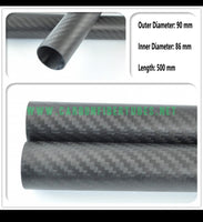OD 90mm X ID 86mm X 500MM 100% Roll Wrapped Carbon Fiber Tube 3K /Tubing 90*86 3K Twill Matte