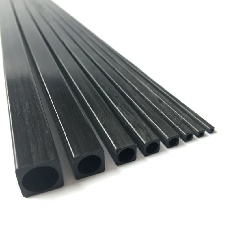 Carbon Fiber Square Tube outer diameter 2mm 2.5mm 3mm 4 5mm 6mm 8mm 10MM X 500MM HaoZhong Carbon Fiber Technology Co.,Ltd. 