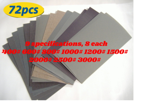 Sandpaper Wet Dry 28pc 36pc 42pc 72pcs 14 specs 120-3000 Grit Sanding Paper HaoZhong Carbon Fiber Technology Co.,Ltd. 